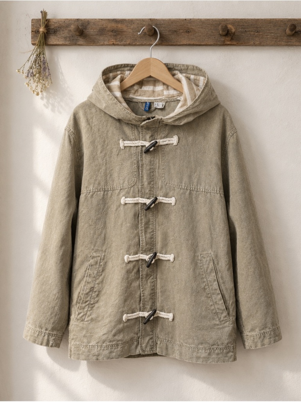 Divided Olive Toggle Hooded Utility Jacket